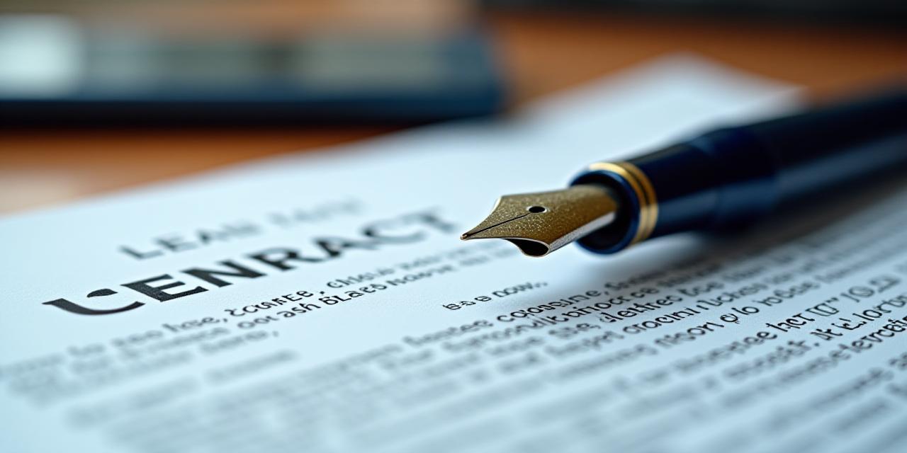 A legal professional carefully reviewing a complex contract with a gold fountain pen and magnifying glass